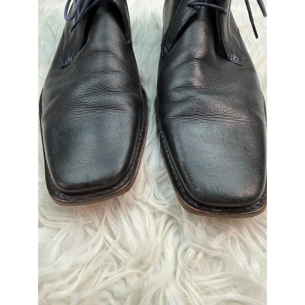 Ted Baker Men's Ashcroft Navy Blue Leather Lace Up Chukka Ankle Boots Size 13